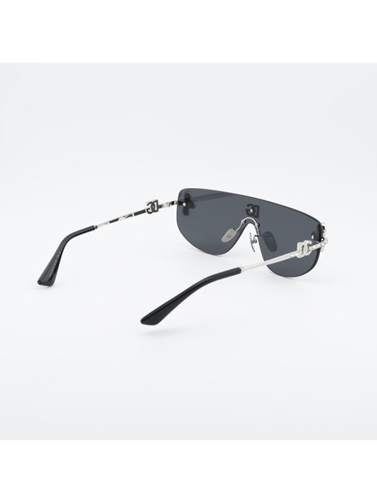 Dolce & Gabbana DG2333B 05/87 Sunglasses Silver with White Stone Shield Frame main image 7